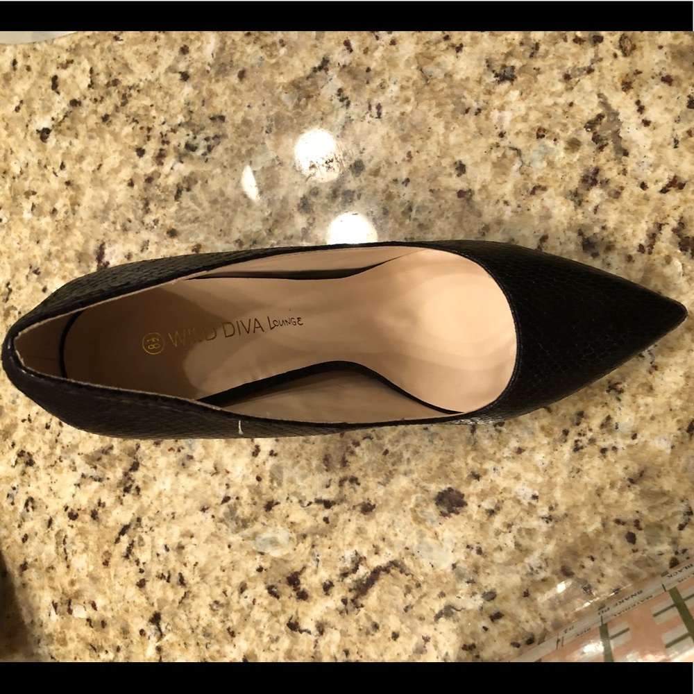 Black Snake PU heels